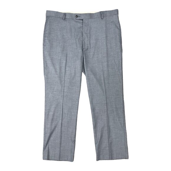 Daniel Cremieux Pants Mens 40 Shark Blue Straight Leg Stretch Flat Front Dress - Picture 1 of 11